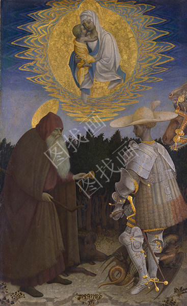 The Virgin and Child with Saints Anthony Abbot and George